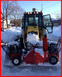 Payloader and 2 Snowblowers